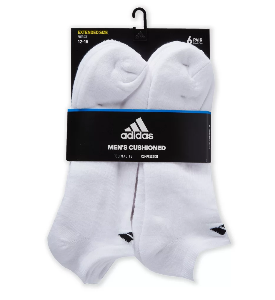 ADIDAS Extended Size Athletic No Show Socks - 6 Pack - Image 2