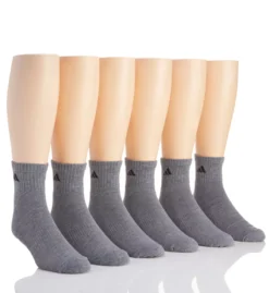 ADIDAS Extended Size Athletic Quarter Socks - 6 Pack