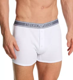 Emporio Armani Ribbed Cotton Button Fly Boxer