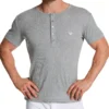 Emporio Armani Ribbed Cotton Slim Fit Henley