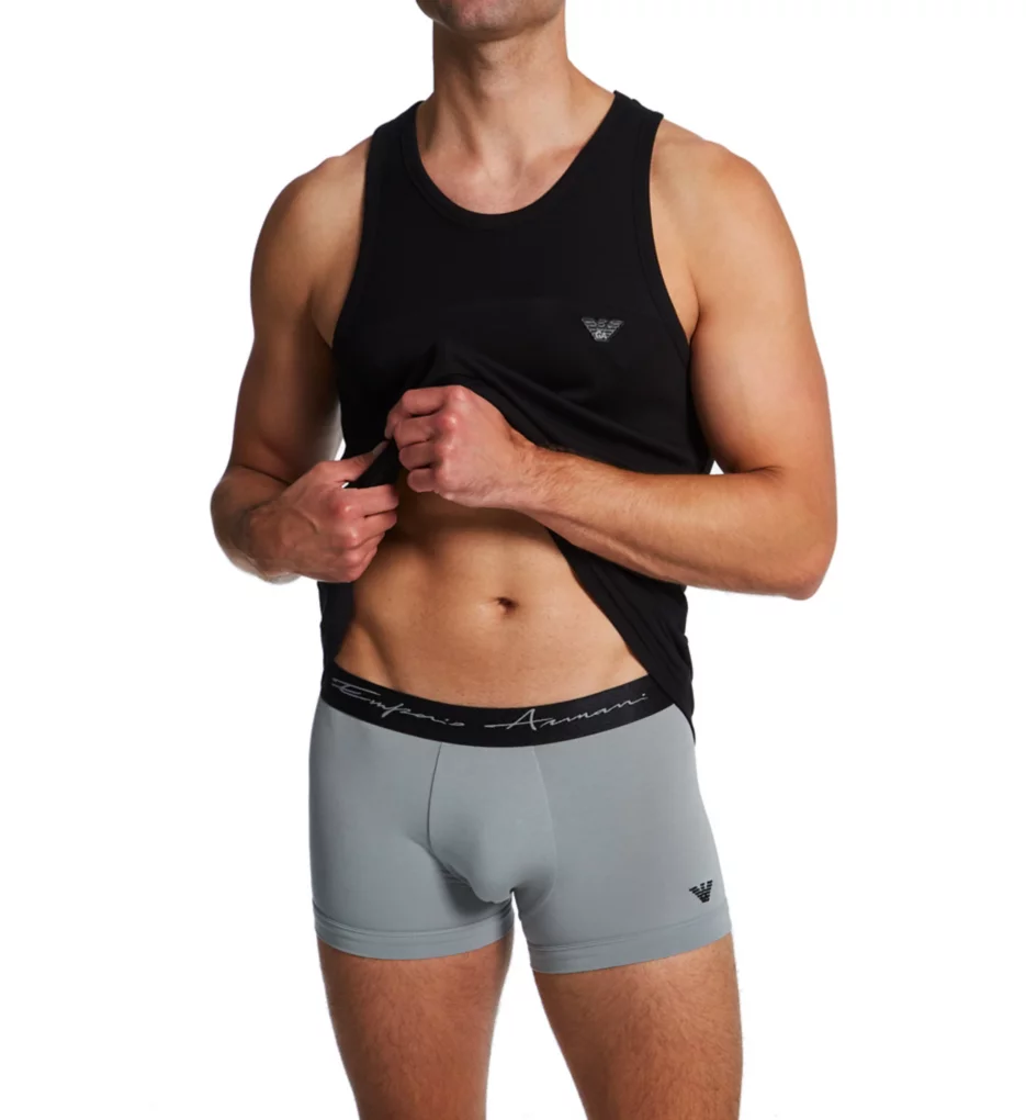 Emporio Armani Ribbed Stretch Cotton Tank - Image 4