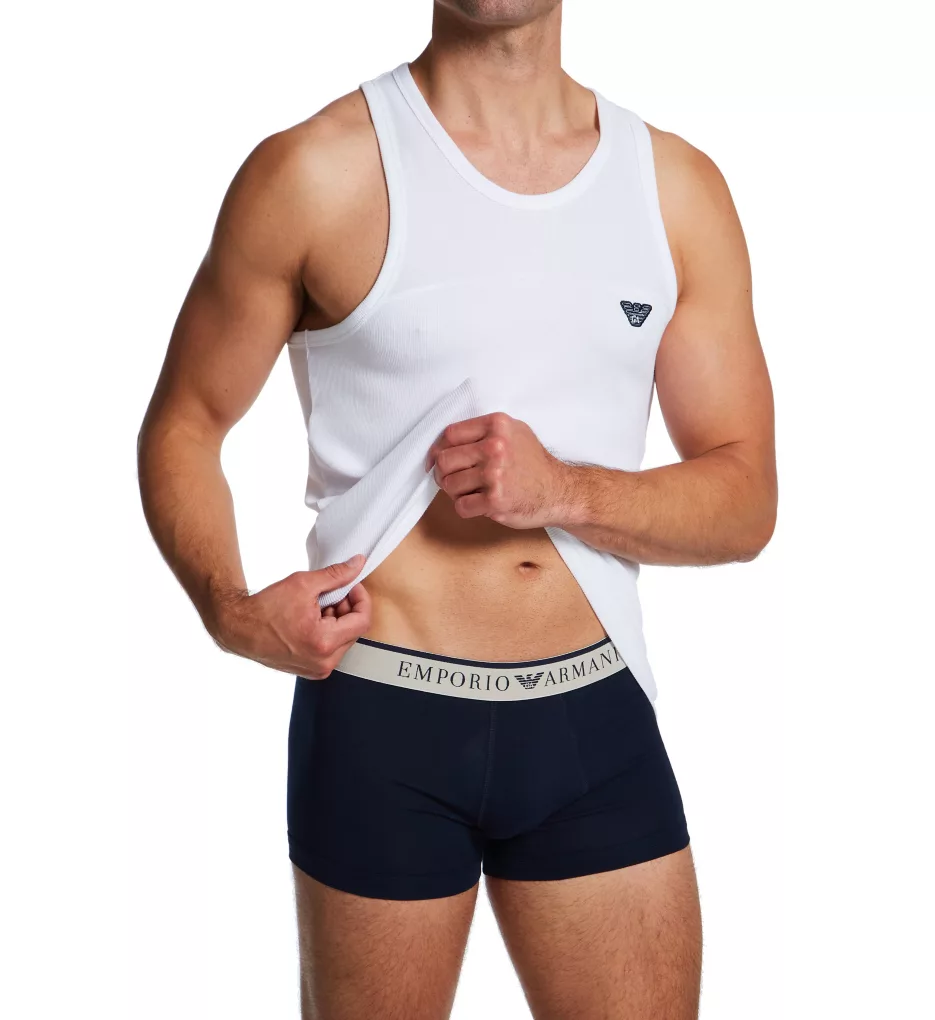Emporio Armani Ribbed Stretch Cotton Tank - Image 5