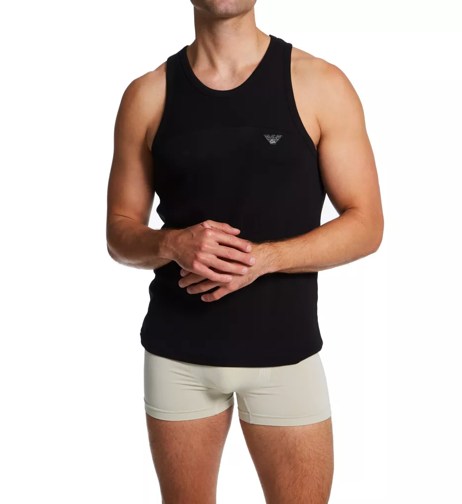 Emporio Armani Ribbed Stretch Cotton Tank - Image 6