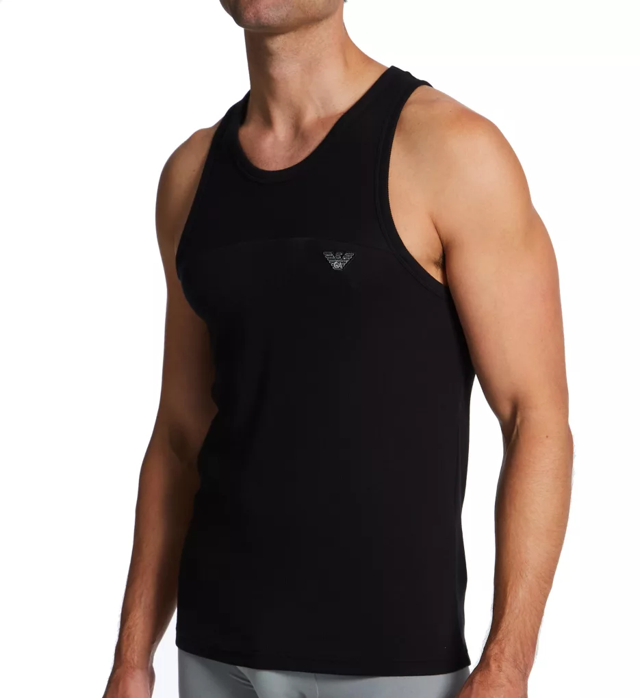 Emporio Armani Ribbed Stretch Cotton Tank