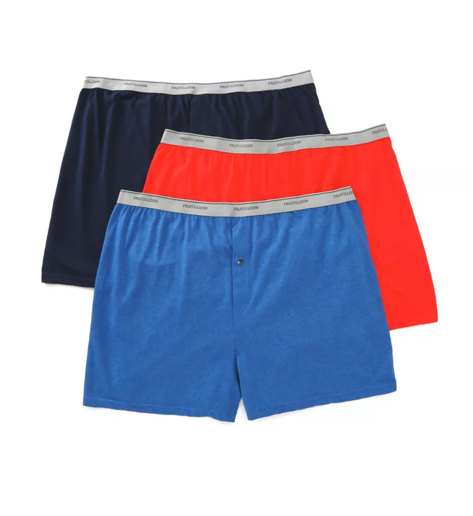 FRUIT OF THE LOOM Big Man's Assorted Cotton Knit Boxers - 3 Pack - Image 5
