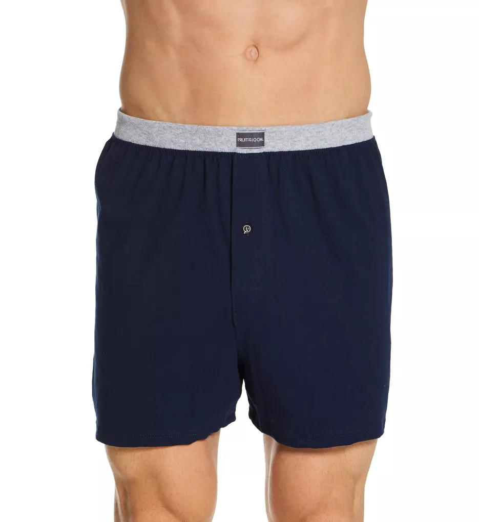 FRUIT OF THE LOOM Men's Assorted Button Fly Knit Boxers - 3 Pack - Image 2
