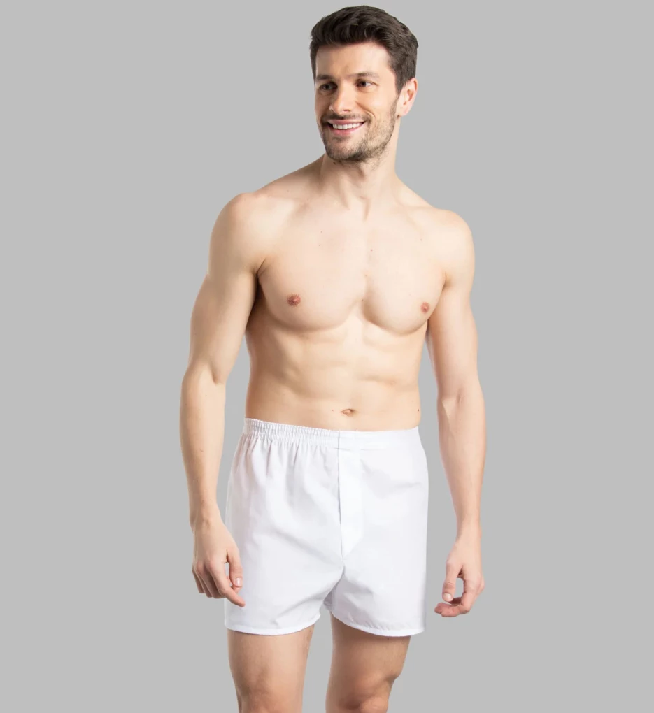 FRUIT OF THE LOOM Core Solid White Woven Boxers - 5 Pack - Image 5
