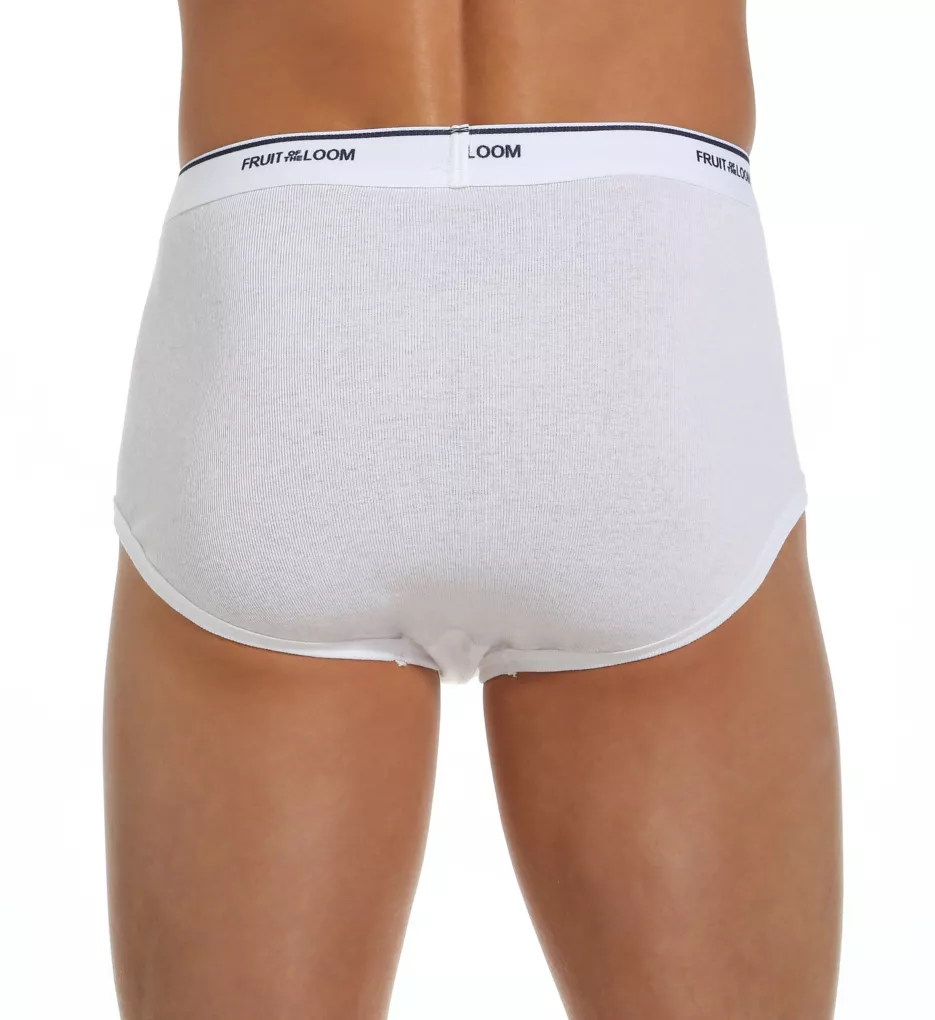 FRUIT OF THE LOOM Mens Full Cut 100% Cotton White Briefs - 3 Pack - Image 3