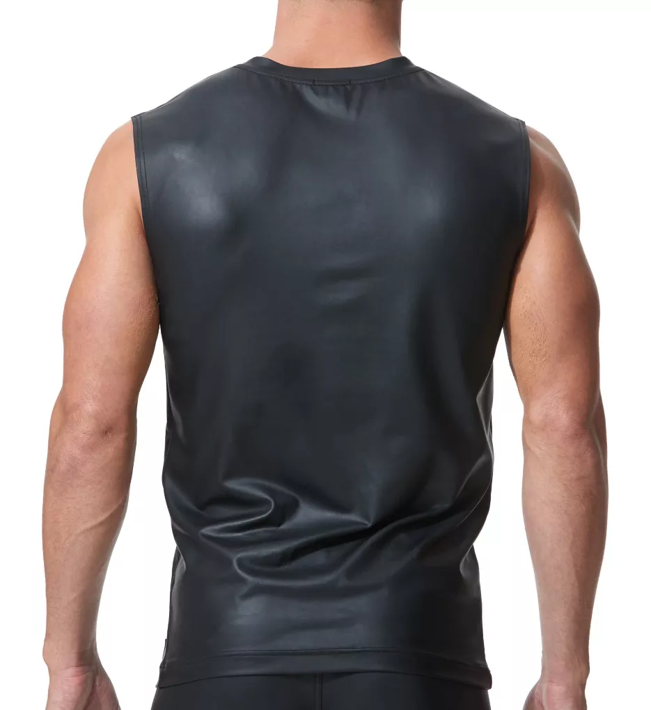 Crave Faux Leather Muscle Shirt - Image 3
