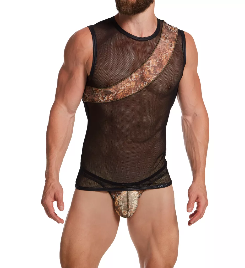 Sheer Animal Print Muscle Shirt - Image 5