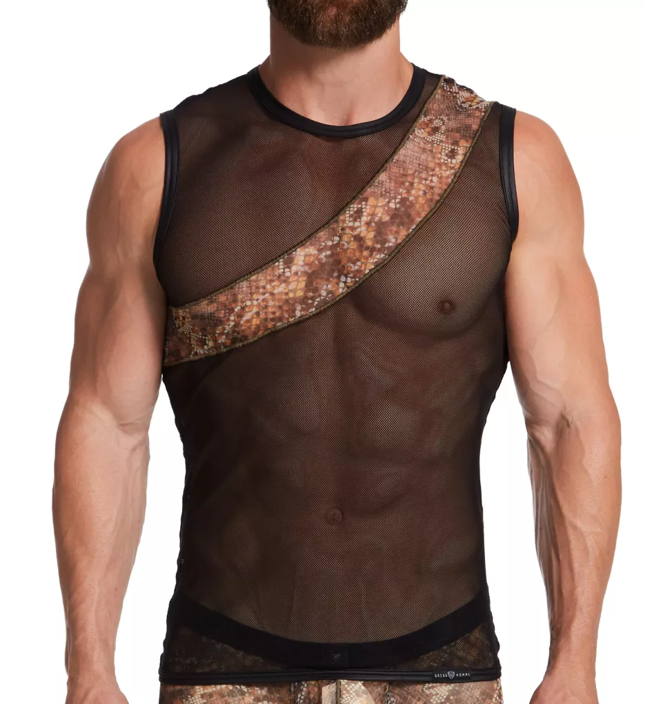 Sheer Animal Print Muscle Shirt - Image 2