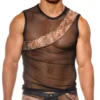 Sheer Animal Print Muscle Shirt