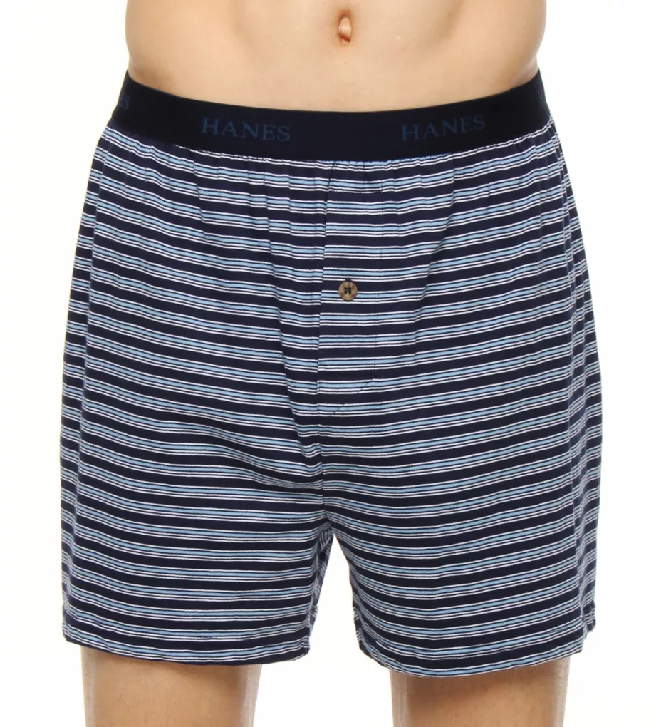 Hanes Premium Cotton Assorted Knit Boxers - 5 Pack - Image 2