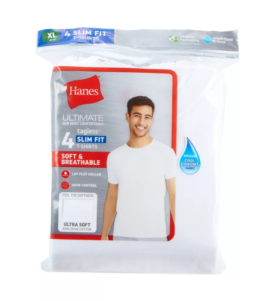 Hanes ComfortBlend Slim Fit Crew T-Shirts - 4 Pack - Image 4