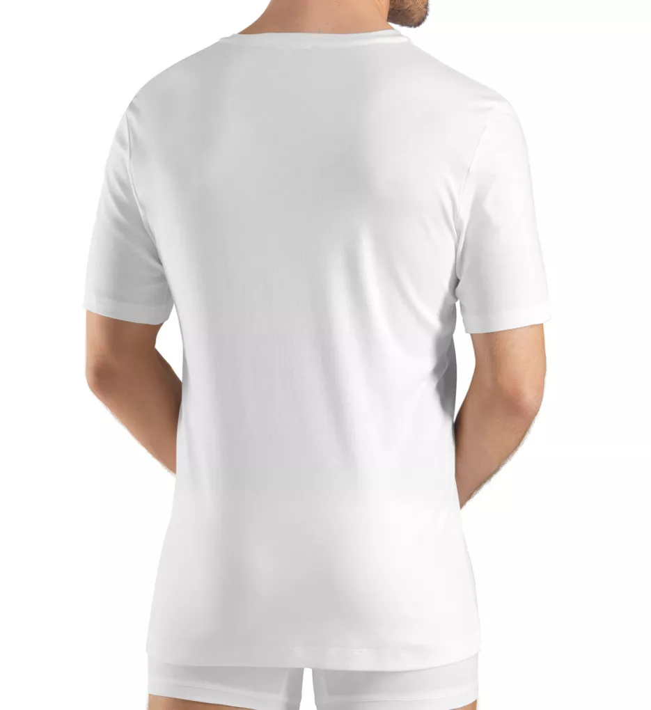 HANRO Sea Island Cotton Short Sleeve V-Neck Shirt - Image 3