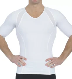 Power Mesh V-Neck T-Shirt W/ Back & Side Support