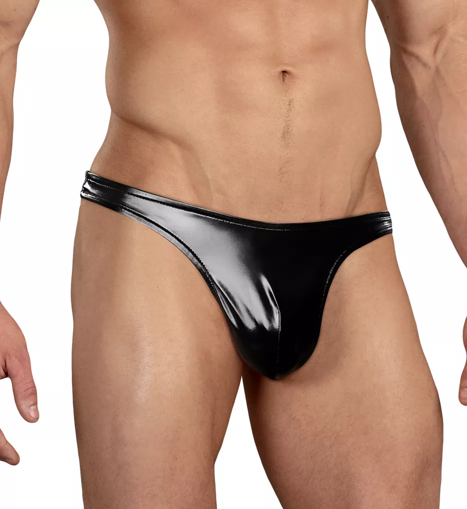 Liquid Onyx Faux Leather Thong - Image 2