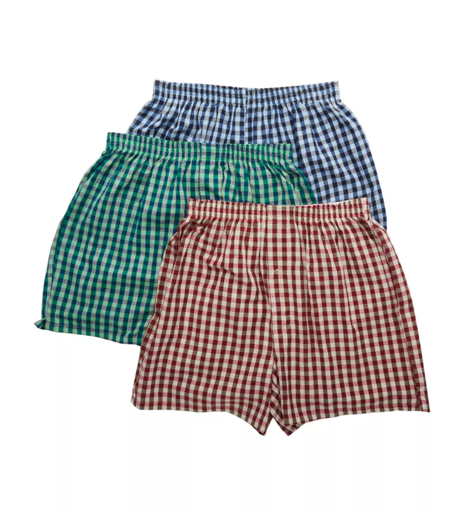 Fancy Woven 100% Cotton Snap Fly Boxer - 3 Pack - Image 4