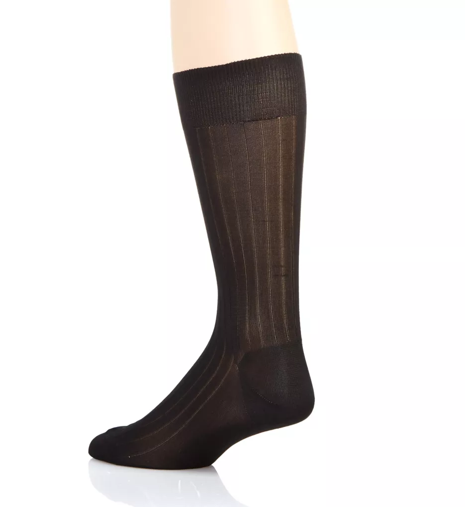 Asberley Luxury Silk Blend 9x1 Rib Crew Sock - Image 3